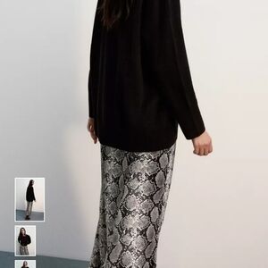 ANIMAL PRINT SATIN MIDI SKIRT